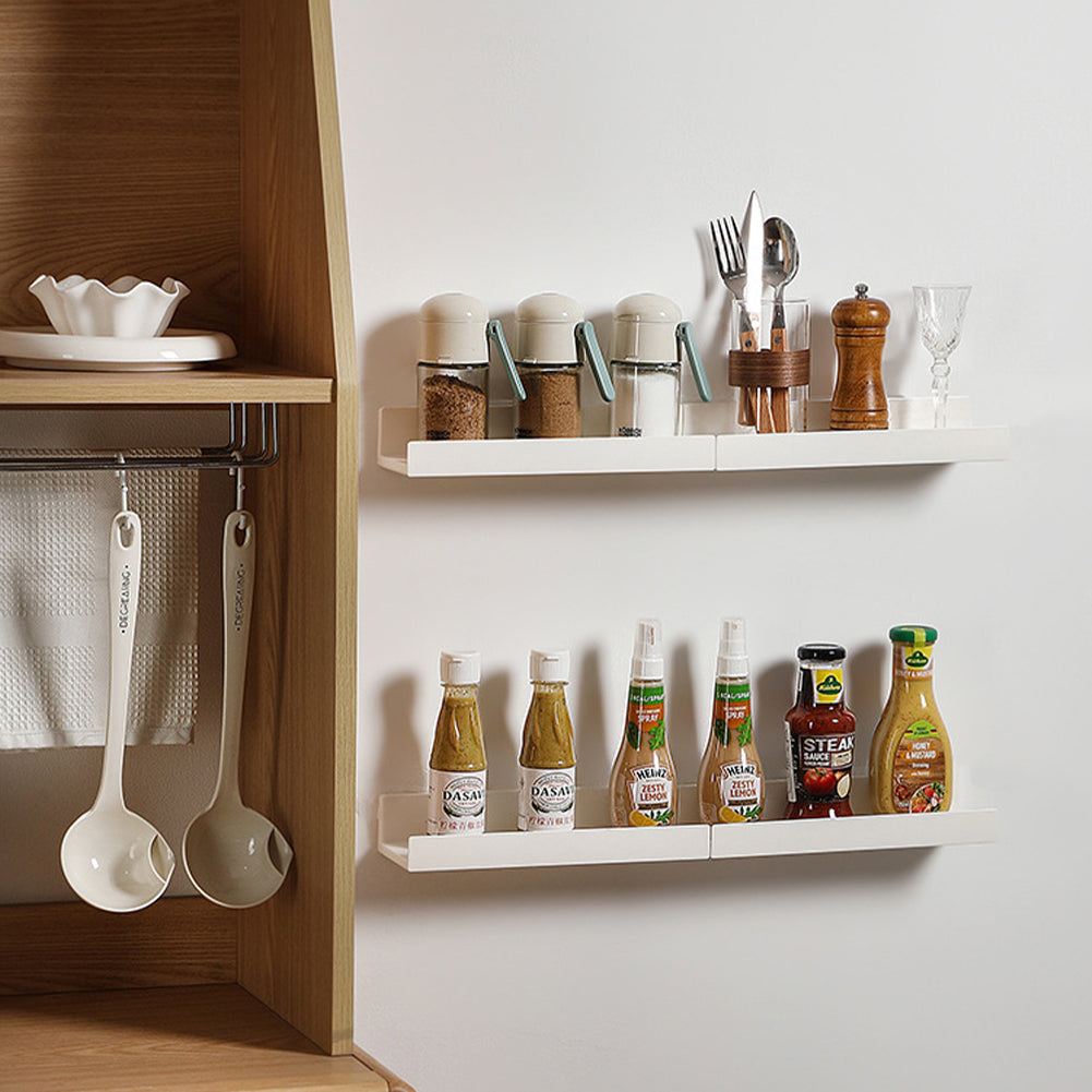 Wandmontiertes Badezimmer-Aufbewahrungsregal ohne Bohren – Schwebende Metallregale für Badezimmer, Küche und Dusche – Spiegelhalter und Organizer