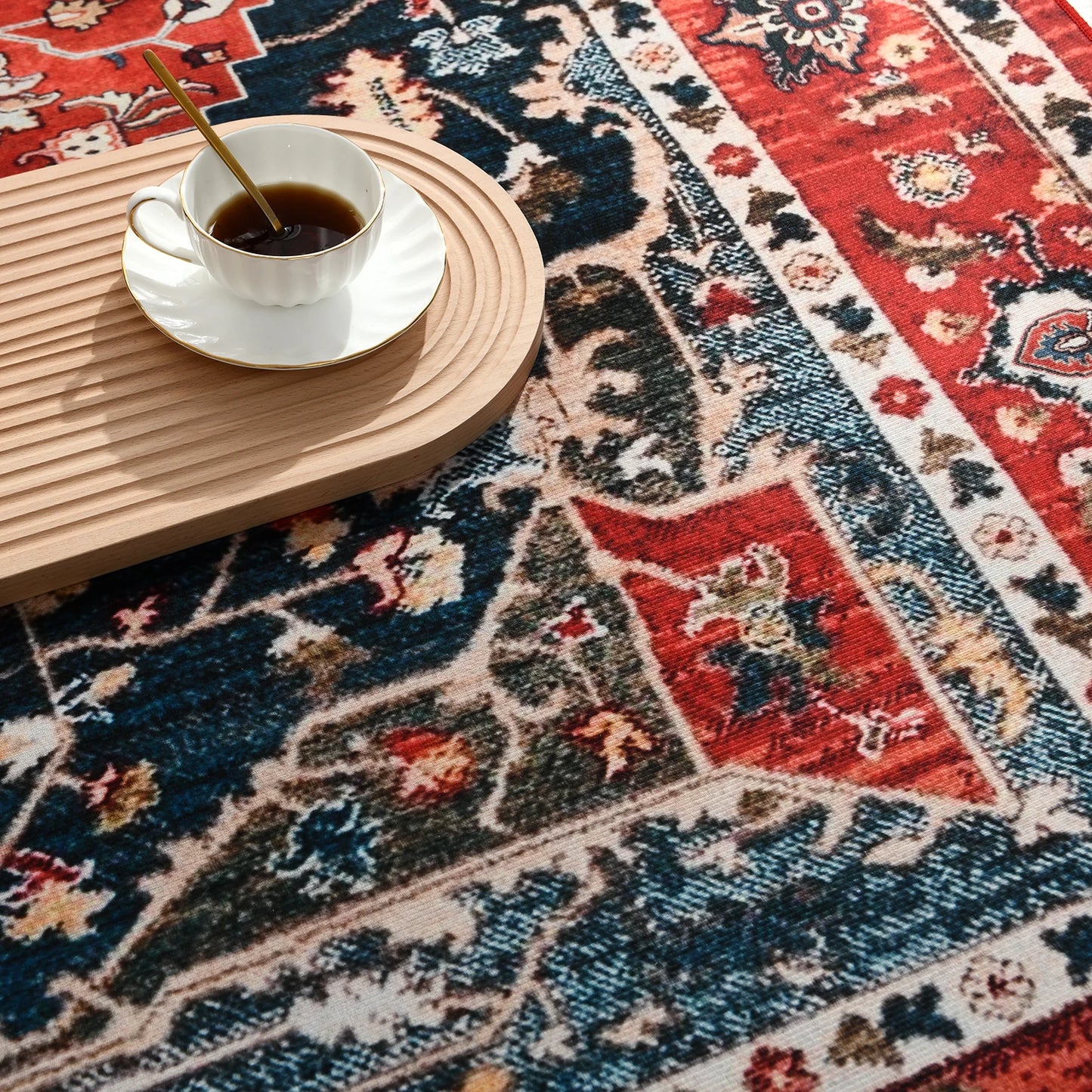 Vintage Bohemian Area Rug for Living Room, Retro Boho Rug Bedroom Indoor Print CarpetLarge Size Rug Kitchen Mat