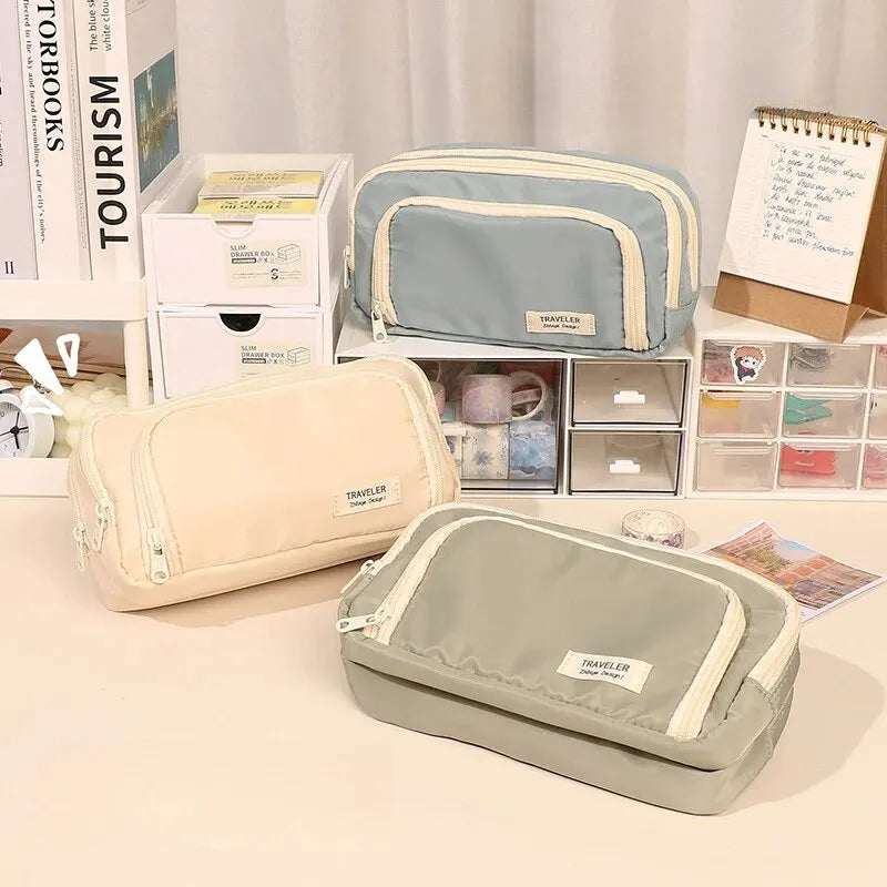 Large Capacity Pencil Case – Portable Stationery & Cosmetic Bag for School, Office & Travel