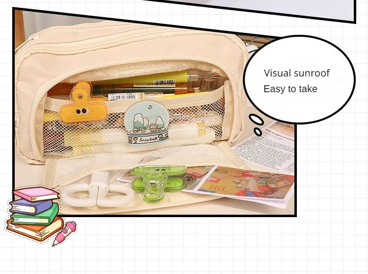 Large Capacity Pencil Case – Portable Stationery & Cosmetic Bag for School, Office & Travel