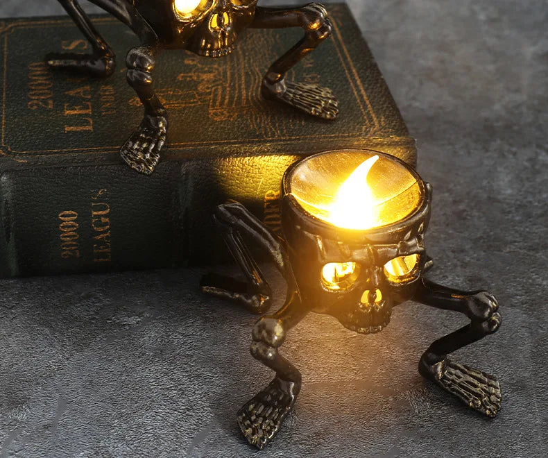 LED-Kerze „Break The Arm“ mit Totenkopf