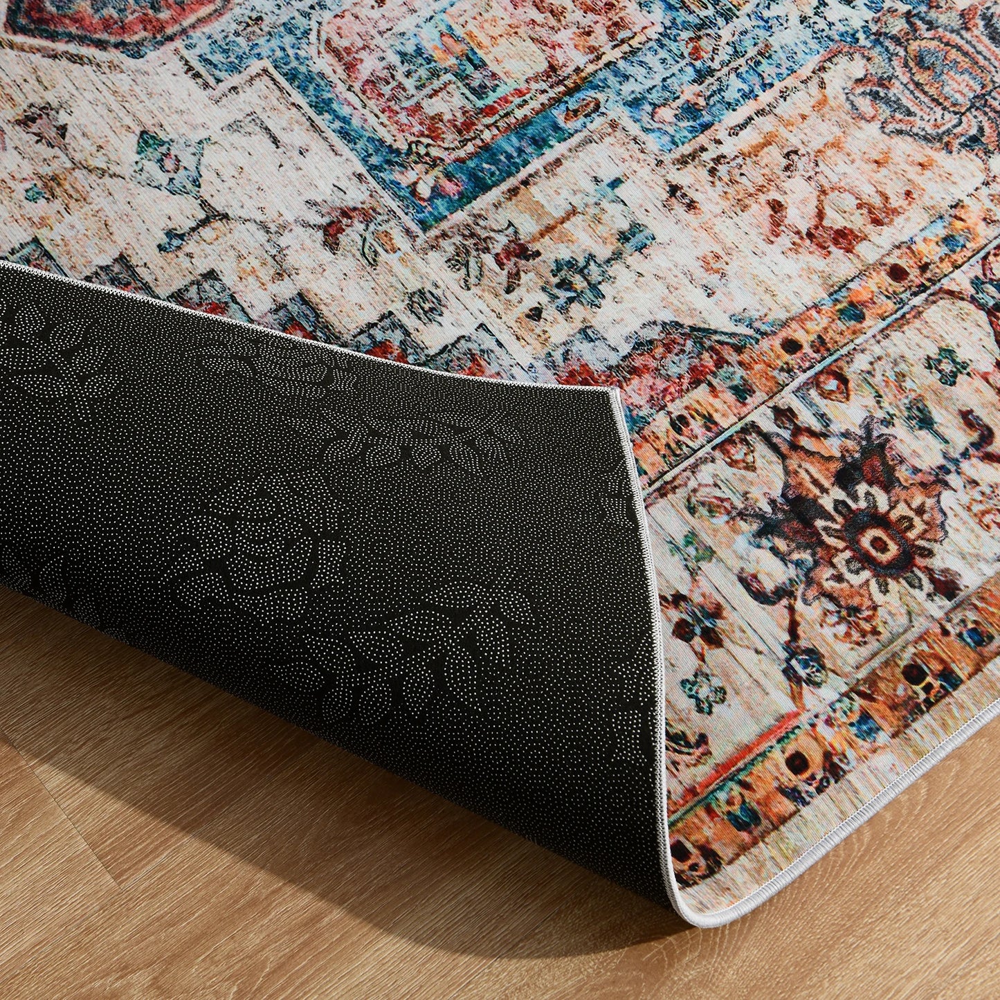 Vintage Bohemian Area Rug for Living Room, Retro Boho Rug Bedroom Indoor Print CarpetLarge Size Rug Kitchen Mat