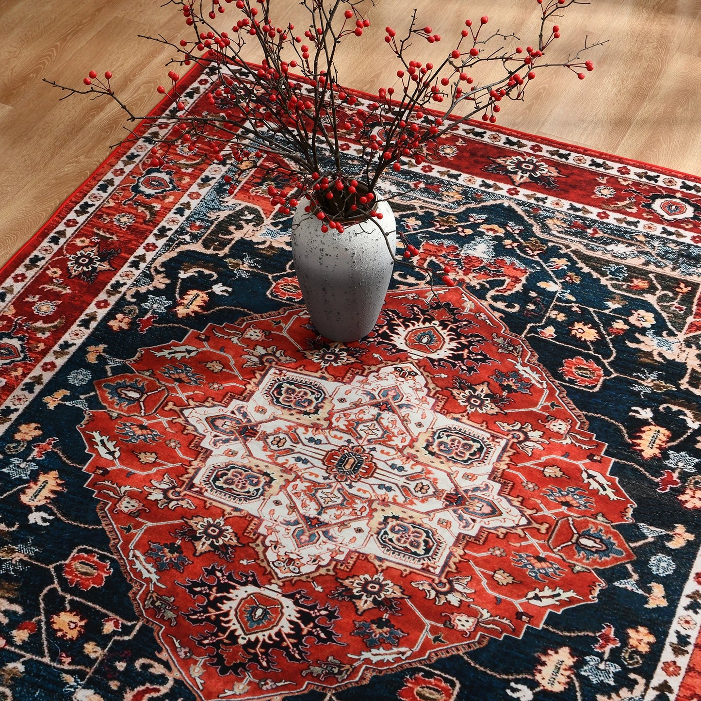 Vintage Bohemian Area Rug for Living Room, Retro Boho Rug Bedroom Indoor Print CarpetLarge Size Rug Kitchen Mat