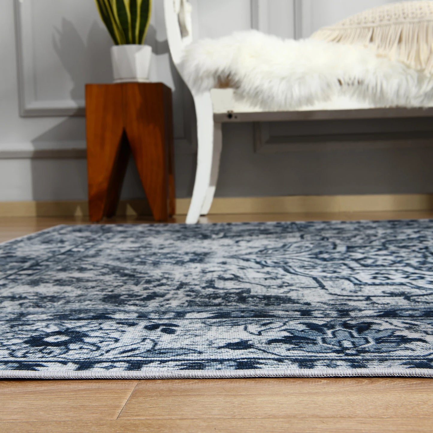 Vintage Bohemian Area Rug for Living Room, Retro Boho Rug Bedroom Indoor Print CarpetLarge Size Rug Kitchen Mat