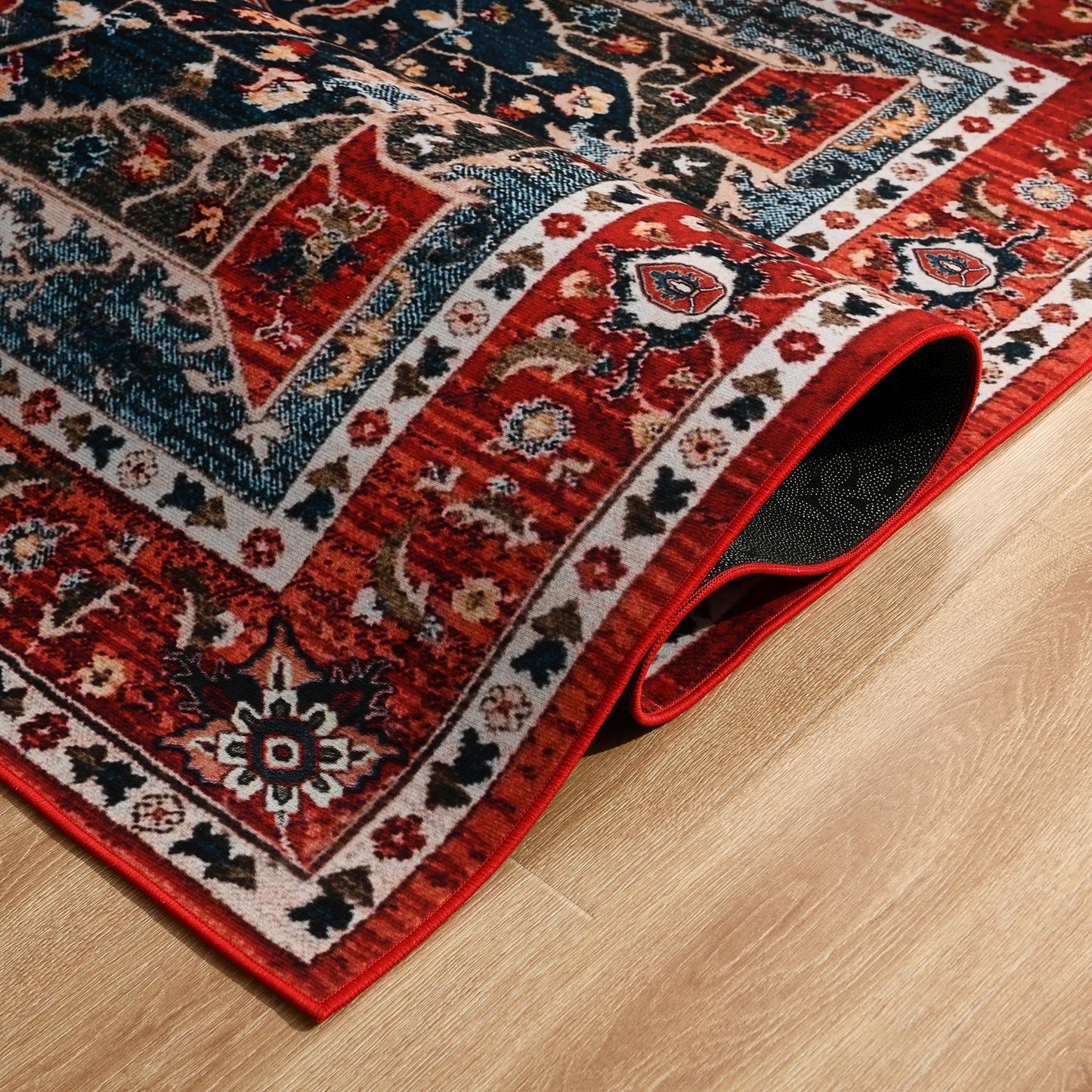 Vintage Bohemian Area Rug for Living Room, Retro Boho Rug Bedroom Indoor Print CarpetLarge Size Rug Kitchen Mat