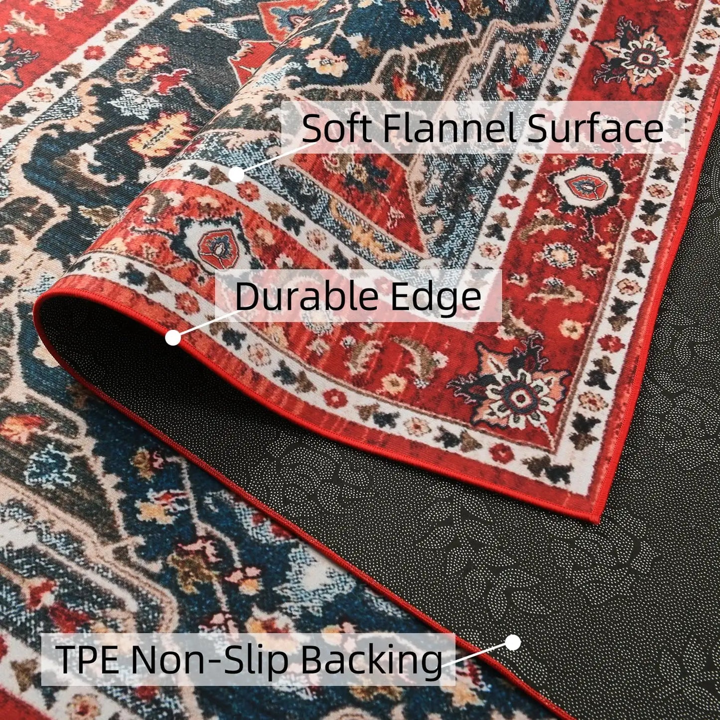 Vintage Bohemian Area Rug for Living Room, Retro Boho Rug Bedroom Indoor Print CarpetLarge Size Rug Kitchen Mat