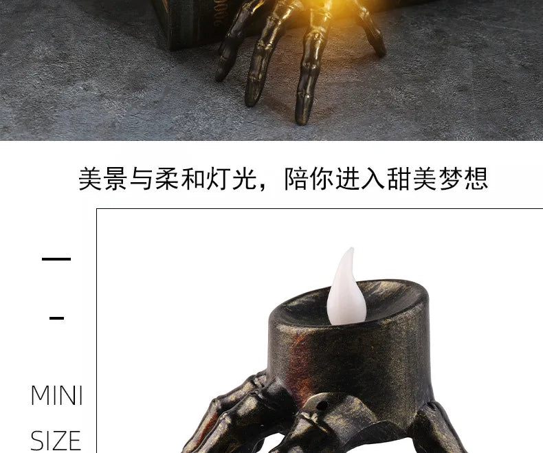 LED-Kerze „Break The Arm“ mit Totenkopf
