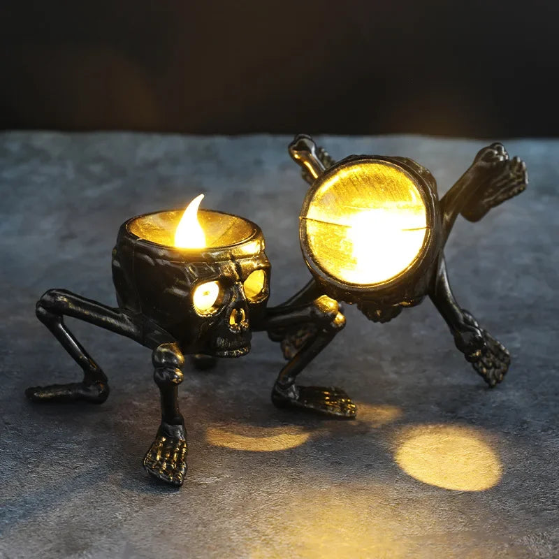 LED-Kerze „Break The Arm“ mit Totenkopf