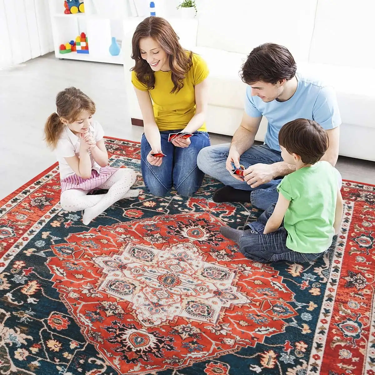 Vintage Bohemian Area Rug for Living Room, Retro Boho Rug Bedroom Indoor Print CarpetLarge Size Rug Kitchen Mat