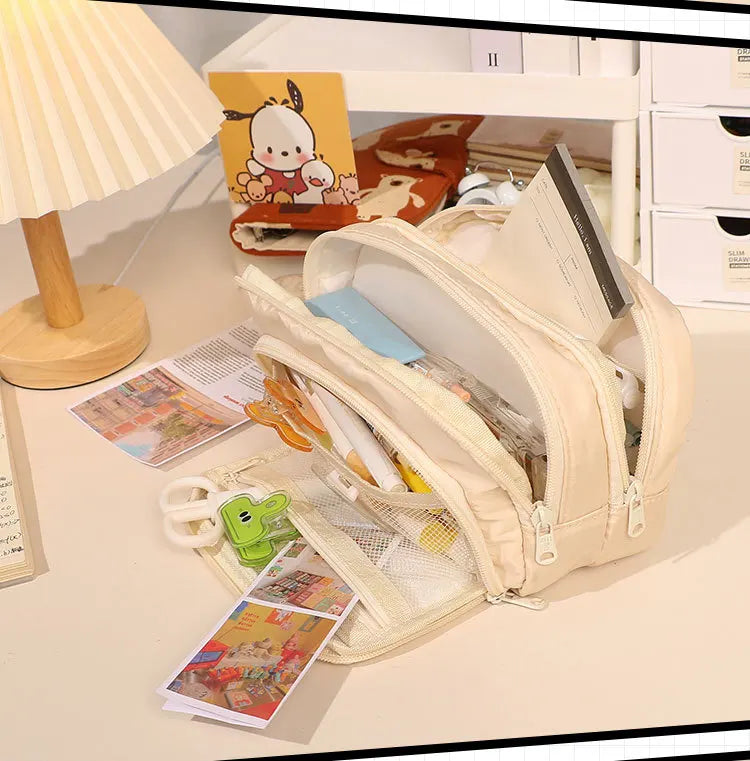 Large Capacity Pencil Case – Portable Stationery & Cosmetic Bag for School, Office & Travel