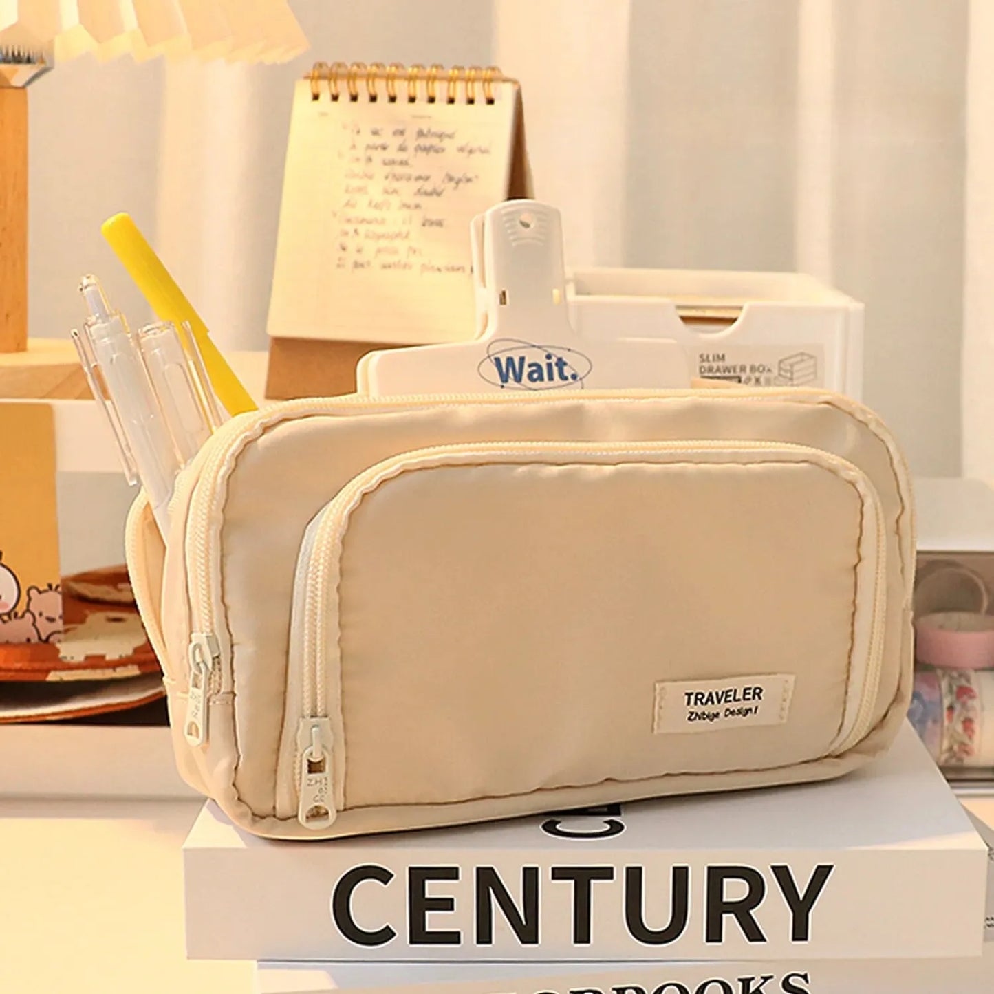 Large Capacity Pencil Case – Portable Stationery & Cosmetic Bag for School, Office & Travel
