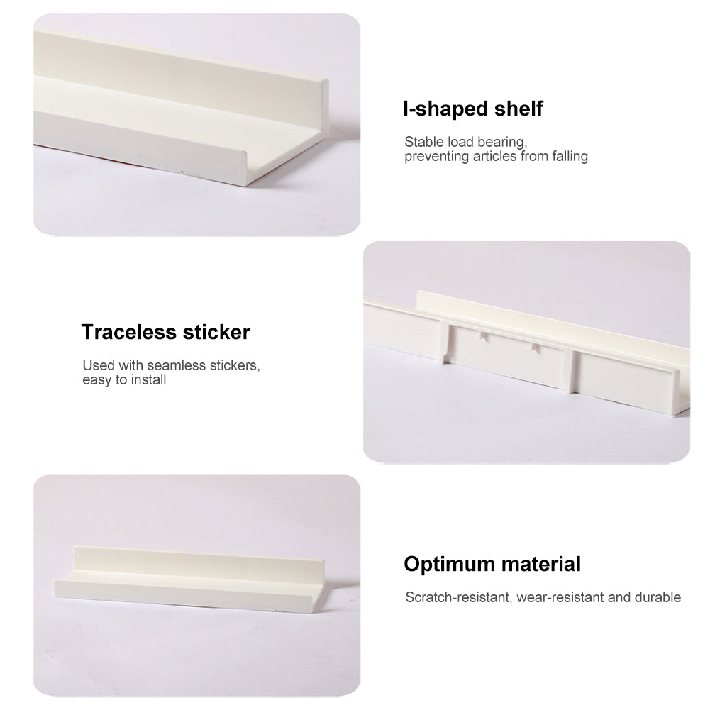 No-Drill Wall Mounted Bath Storage Rack – Metal Floating Shelves for Bathroom, Kitchen & Shower – Mirror Holder & Organizer