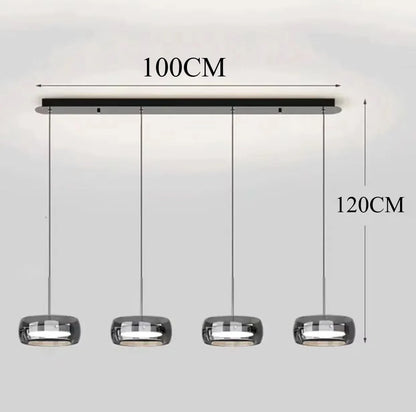 Modern LED Glass Pendant Light – Adjustable Minimalist Hanging Lamp for Dining Table, Kitchen Island, Restaurant & Home Decor