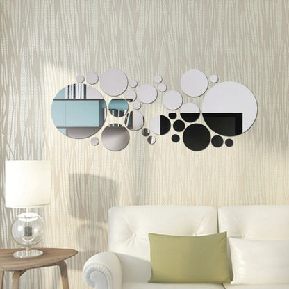 "26pcs Round Acrylic Mirror Wall Stickers – Removable Self-Adhesive Tiles for Ceramic Surfaces"