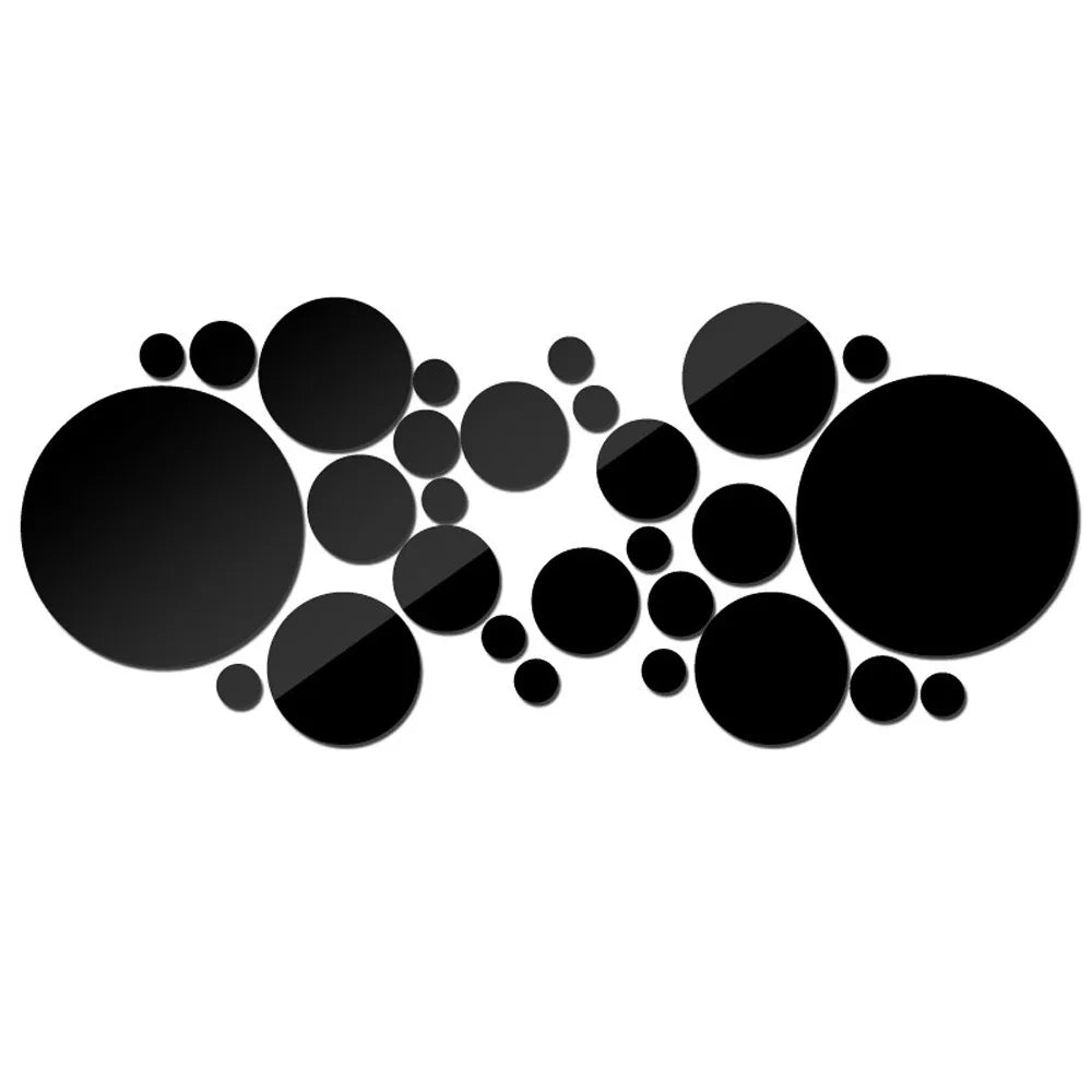 "26pcs Round Acrylic Mirror Wall Stickers – Removable Self-Adhesive Tiles for Ceramic Surfaces"