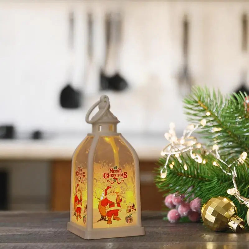 Christmas Lantern Decorative Holiday Tabletop Candle