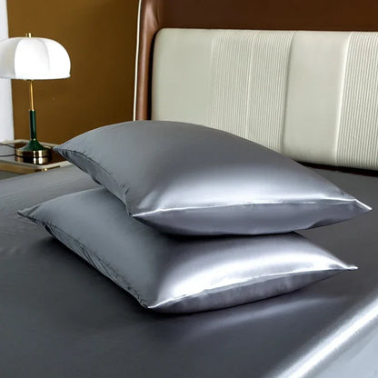 Luxury Emulation Silk Satin Fitted Sheet