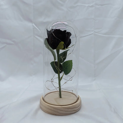Glasrose Kristallblumen-Ornament für Zimmer, Büro und Geschenk 