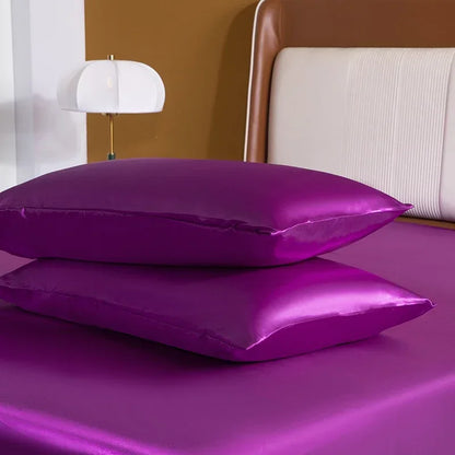 Luxury Emulation Silk Satin Fitted Sheet