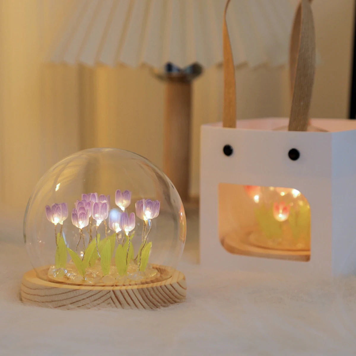 10/20Pcs Tulip LED Night Light – Battery Operated Artificial Flower Table Lamp for DIY Decoration, Handmade Bedside Tulip Nightlight