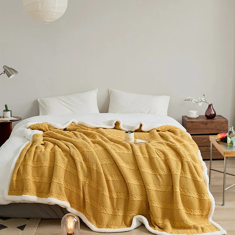 Luxury Feeling Sherpa Cotton Blankets