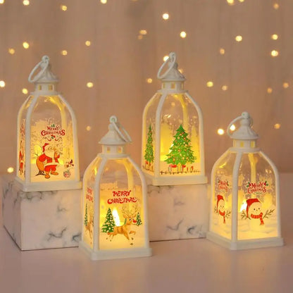 Christmas Lantern Decorative Holiday Tabletop Candle