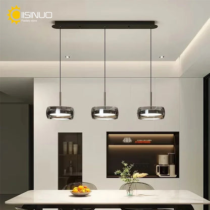 Modern LED Glass Pendant Light – Adjustable Minimalist Hanging Lamp for Dining Table, Kitchen Island, Restaurant & Home Decor