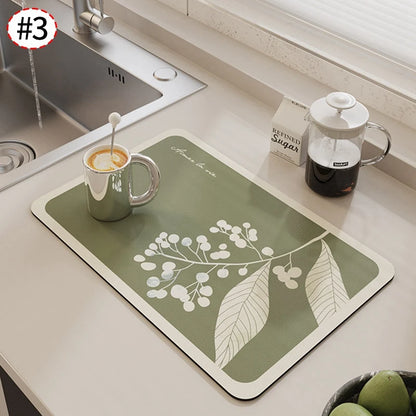 Quick Dry Kitchen Drying Mat – Absorbent Anti-Slip Dish & Coffee Placemat | Table Cup Mat for Fast Drying & Home Decor