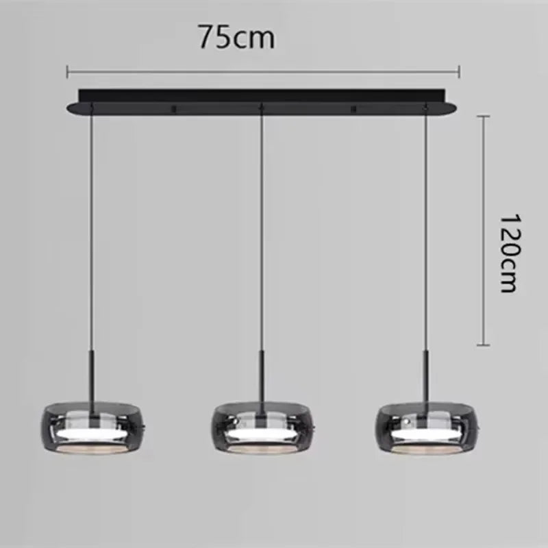 Modern LED Glass Pendant Light – Adjustable Minimalist Hanging Lamp for Dining Table, Kitchen Island, Restaurant & Home Decor
