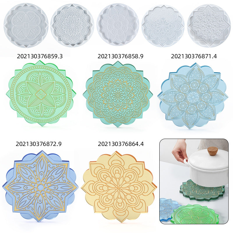 Große Mandala-Untersetzer-Harzformen