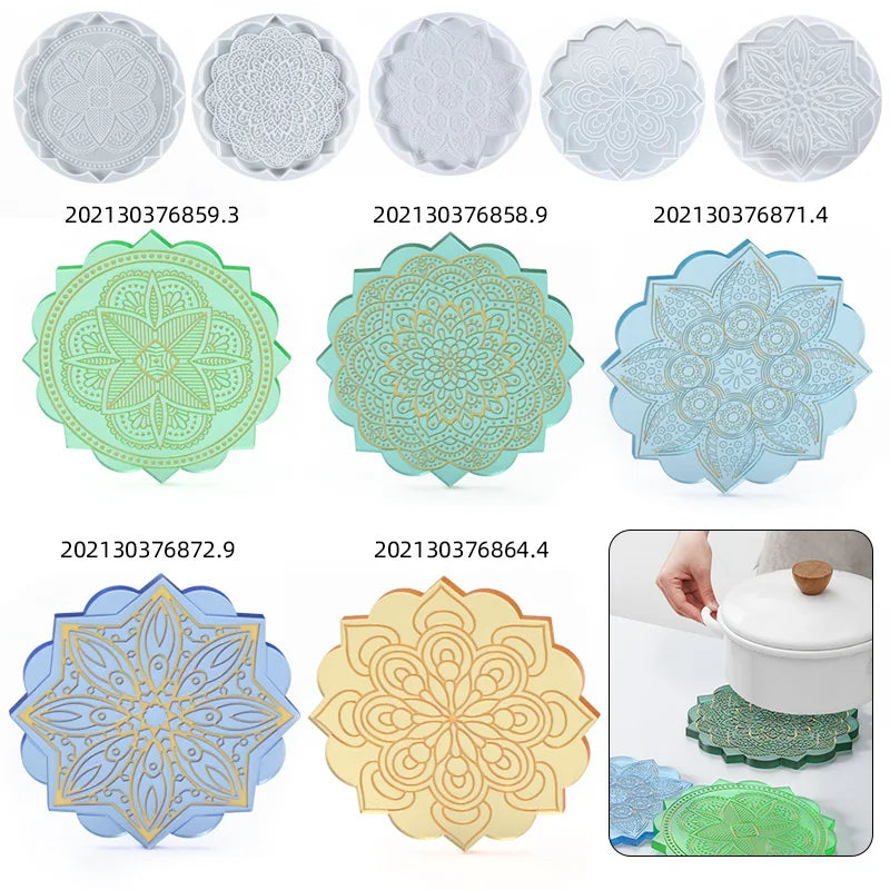 Große Mandala-Untersetzer-Harzformen