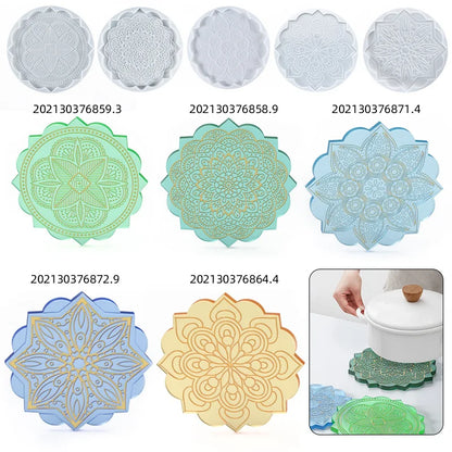 Große Mandala-Untersetzer-Harzformen