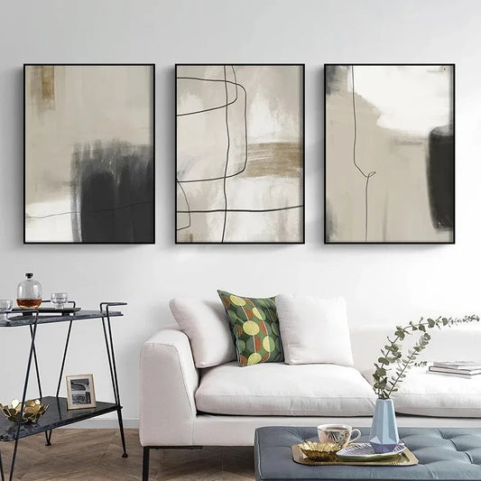 Simple Neutral Gallery Wall Art Set Prints