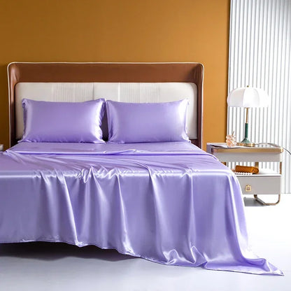 Luxury Emulation Silk Satin Fitted Sheet