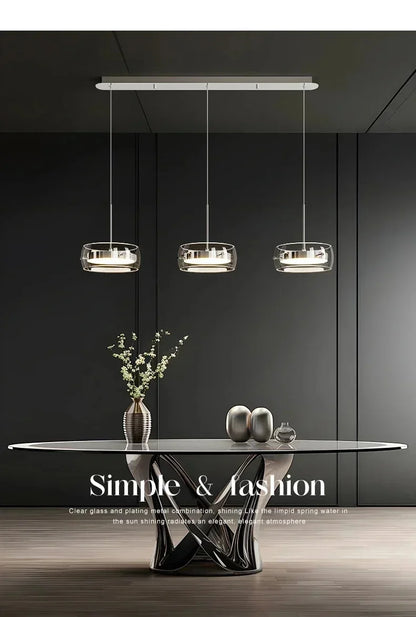 Modern LED Glass Pendant Light – Adjustable Minimalist Hanging Lamp for Dining Table, Kitchen Island, Restaurant & Home Decor