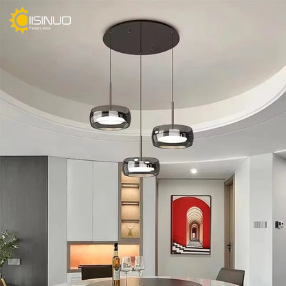 Modern LED Glass Pendant Light – Adjustable Minimalist Hanging Lamp for Dining Table, Kitchen Island, Restaurant & Home Decor