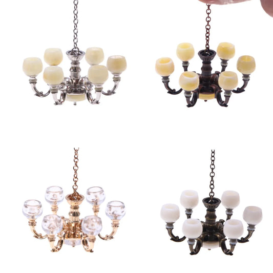 1Pcs Dollhouse Miniature Retro Ceiling Lamp