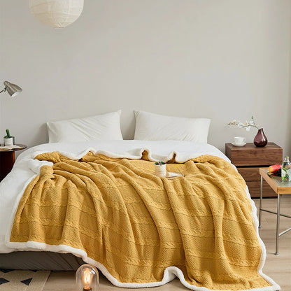 Luxury Feeling Sherpa Cotton Blankets