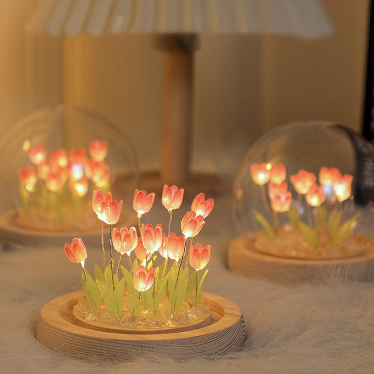 10/20Pcs Tulip LED Night Light – Battery Operated Artificial Flower Table Lamp for DIY Decoration, Handmade Bedside Tulip Nightlight