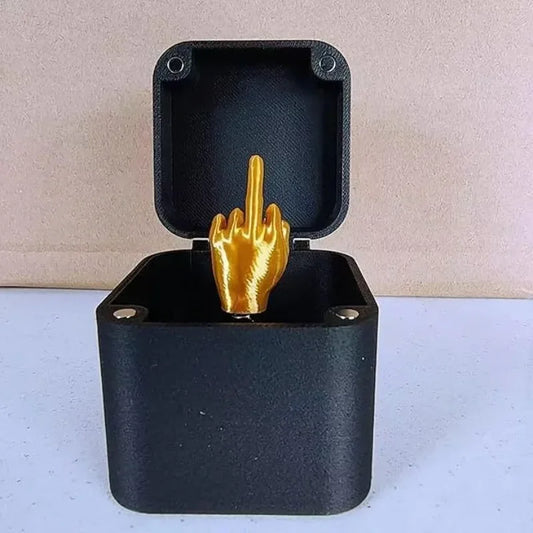 Weihnachtsgeschenkbox mit Mittelfinger-Streich – Lustige, kreative Büro- und Heimdekoration
