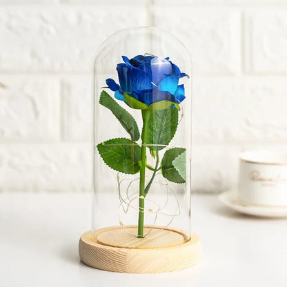 Glasrose Kristallblumen-Ornament für Zimmer, Büro und Geschenk 