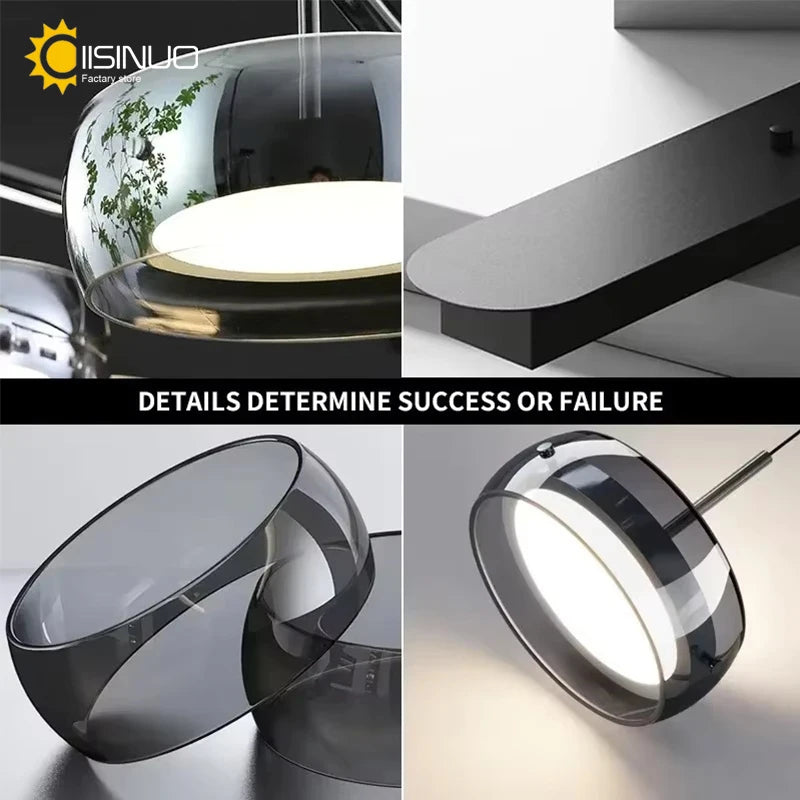 Modern LED Glass Pendant Light – Adjustable Minimalist Hanging Lamp for Dining Table, Kitchen Island, Restaurant & Home Decor