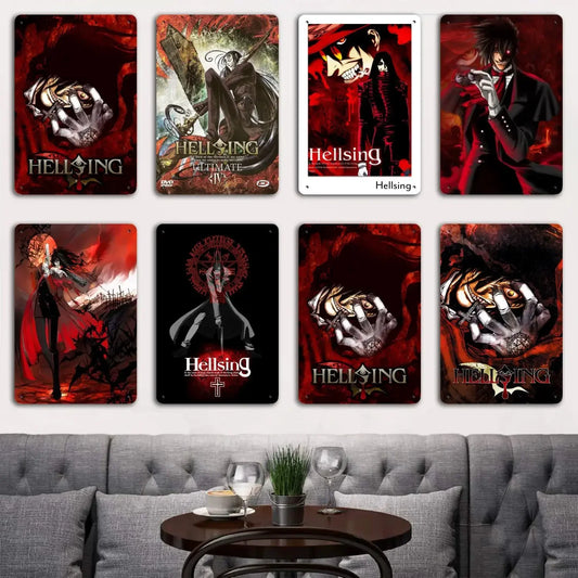 Hellsing Modern Tin Metal Plaques and Signs Wall Decor