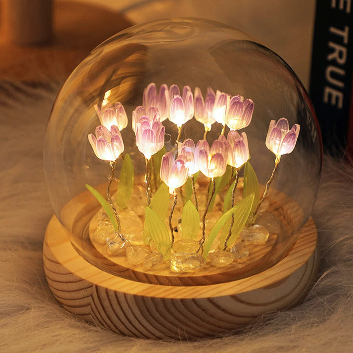 10/20Pcs Tulip LED Night Light – Battery Operated Artificial Flower Table Lamp for DIY Decoration, Handmade Bedside Tulip Nightlight