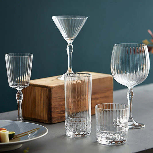 Luxury Vertical Stripes Crystal Glass