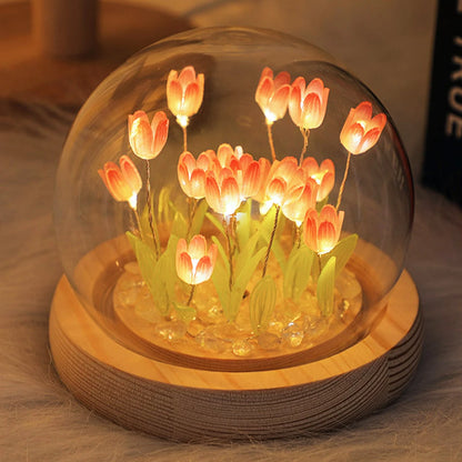 10/20Pcs Tulip LED Night Light – Battery Operated Artificial Flower Table Lamp for DIY Decoration, Handmade Bedside Tulip Nightlight