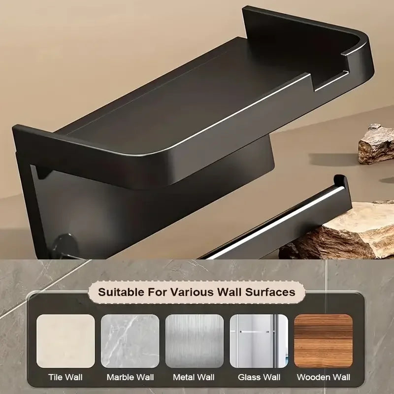 Self Adhesive Toilet Roll Paper Holder Wall Mount Bathroom Organizer Storage Stand No Punching Stainless Steel Towel Holder