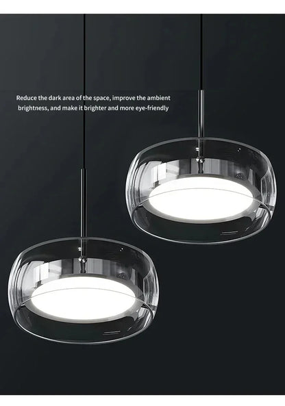 Modern LED Glass Pendant Light – Adjustable Minimalist Hanging Lamp for Dining Table, Kitchen Island, Restaurant & Home Decor