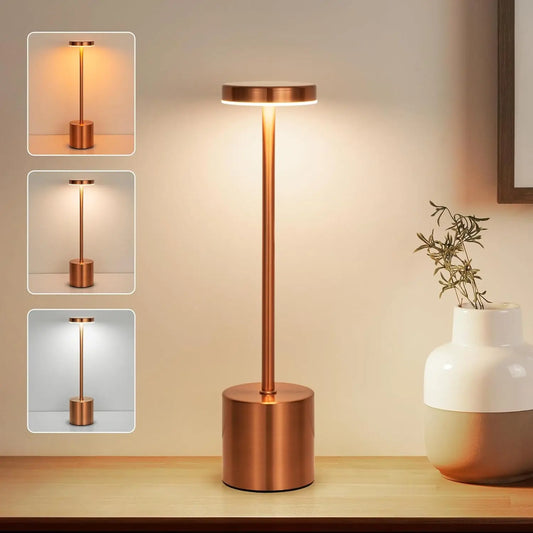 LED Touch Sensor Table Lamp – Rechargeable Wireless Night Light for Bedroom, Hotel, Bar, Restaurant & Desk Reading