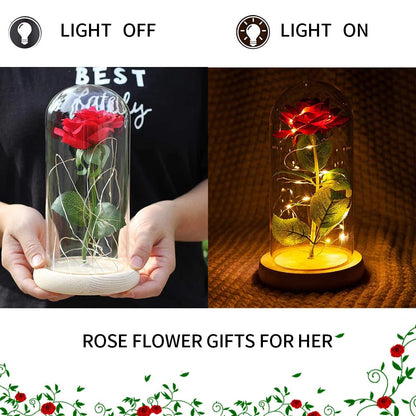Glasrose Kristallblumen-Ornament für Zimmer, Büro und Geschenk 